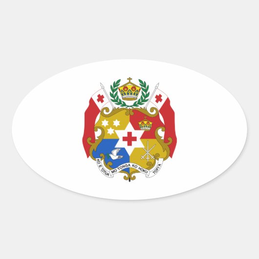 Tonga-wapenschild Ovale Sticker (Voorkant)