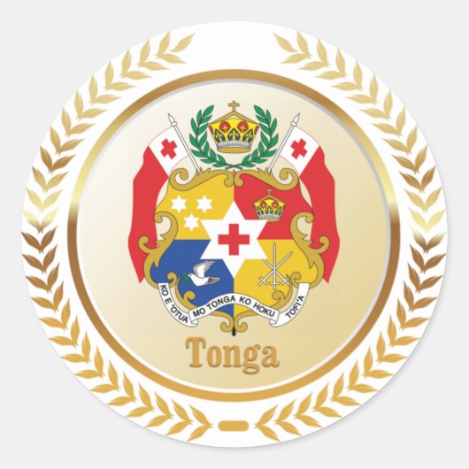 Tonga-wapenschild Ronde Sticker (Voorkant)