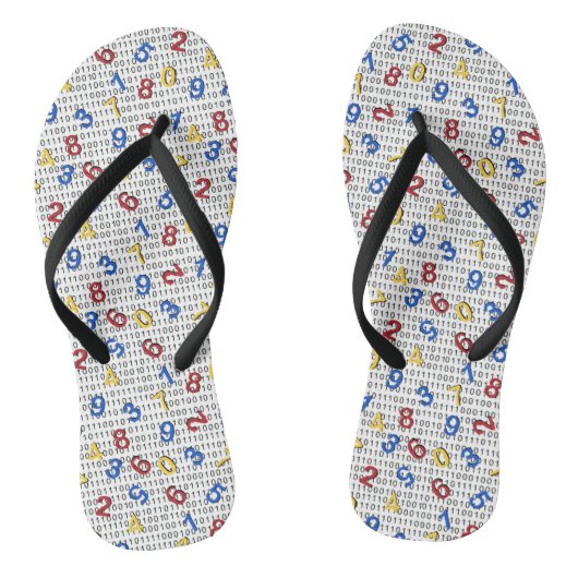 Tongs 123 Numéros Rouge Jaune Bleu Bleu Blancs Binary (Semelle)