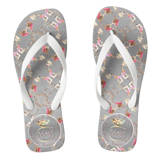 Tongs 16e anniversaire du Mariage Péridot, cire et stati (Semelle)