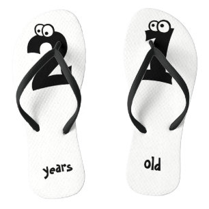 Tongs 21 années d'amusement d'anniversaire noir et blanc