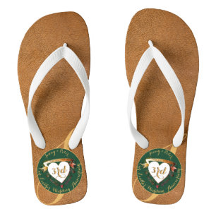 Tongs 3e anniversaire du Mariage Image en cuir