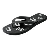 Tongs 40e anniversaire Sac noir et blanc Boucles cadeaux (Incliné)