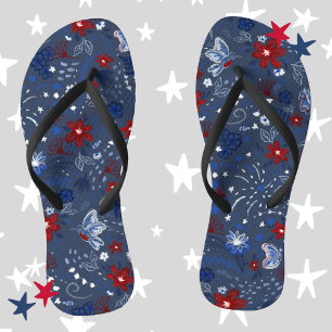 Tongs 4 juillet, Indépendance Patriotique Rouge Bleu Ble