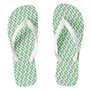Tongs 4 Motif de trèfle de feuille sur WHITE
