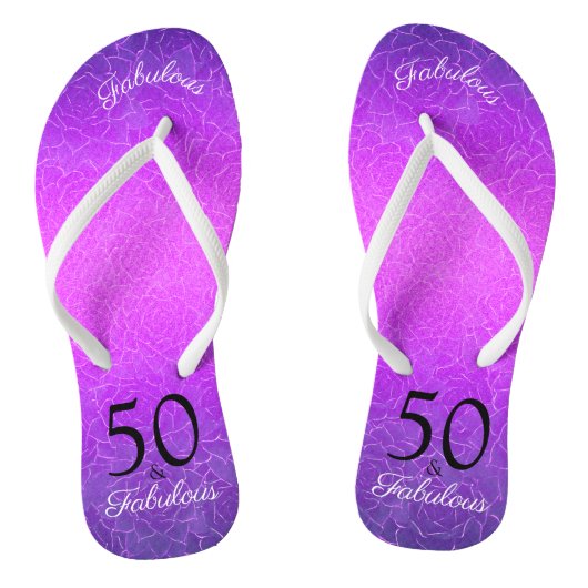 Tongs 50 Et Fabuleux Anniversaire Métallique Violet Élég (Semelle)