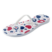 Tongs à cœurs rouges et bleus (Incliné)