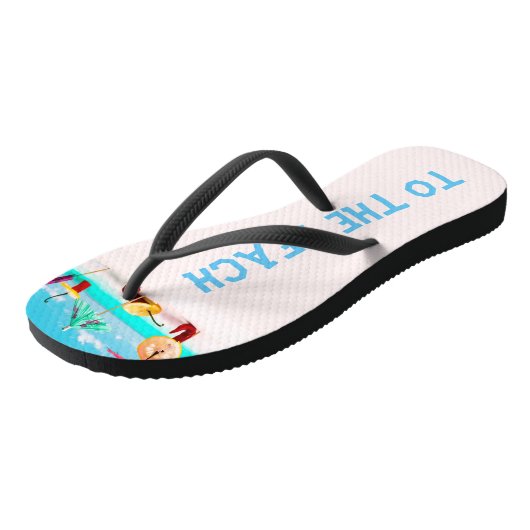 Tongs À la plage drôle (Incliné)