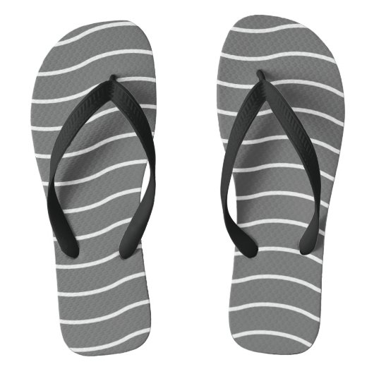 Tongs à motif de vague gris blanc (Semelle)