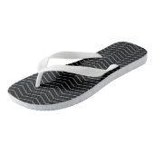 Tongs à motif ondulé zigzag noir gris (Incliné)