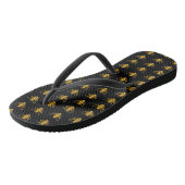 Tongs Abeille d'or en noir (Incliné)