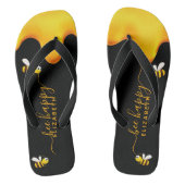 Tongs Abeilles noires joyeux bosse abeilles doux miel mo (Semelle)