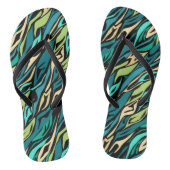 Tongs Abstract black turquoise (Semelle)