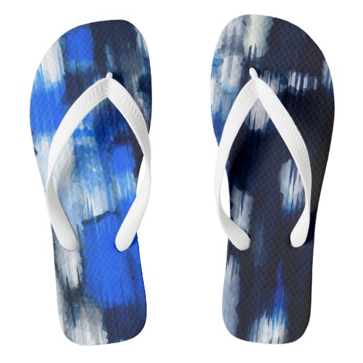 Tongs Abstrait bleu et blanc (Semelle)