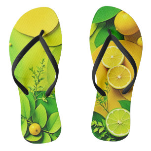 Tongs Abstrait citron citron citron citron citron et l'a