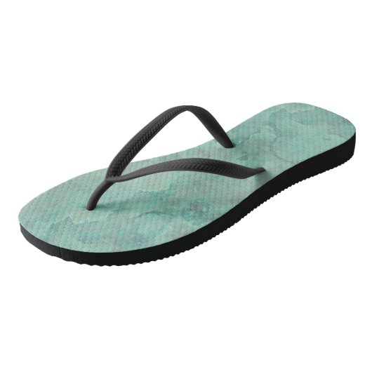 Tongs Abstrait de Marbre Turquoise (Incliné)