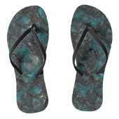 Tongs Abstrait de marbre turquoise et argent (Semelle)
