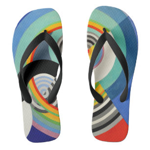 Tongs abstrait géométrique coloré de Robert Delaunay
