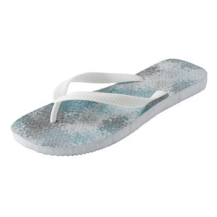 Tongs Abstrait gris et turquoise