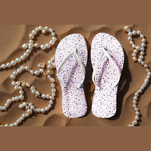 Tongs Abstrait motif en mosaïque Terazzo sur arrière - p