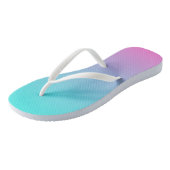 Tongs abstrait rose cinglé bleu turquoise ombre (Incliné)