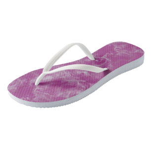 Tongs abstrait rose et blanc
