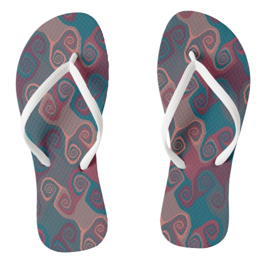 Tongs Abstrait rose et turquoise (Semelle)