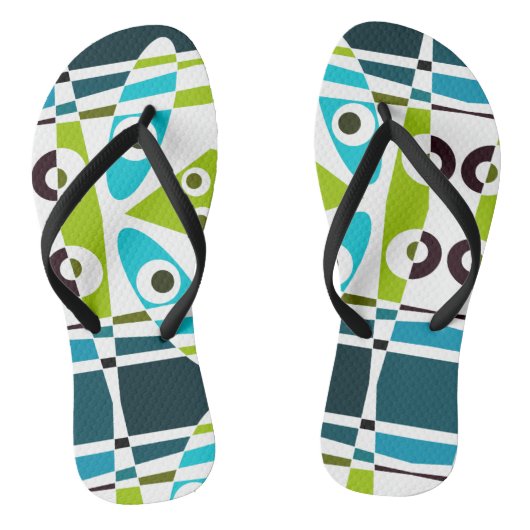 Tongs Abstrait Surf Olive Blue Turquoise Planner (Semelle)