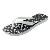 Tongs Abstrait Terrazzo Mosaic Motif noir et blanc (Incliné)