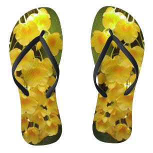Tongs Accrocher les orchidées jaunes Fleurs tropicales