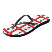 Tongs Adult Slim Straps with Flag of Montreal (Incliné)