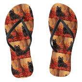 Tongs Affenpinscher en automne Feuilles automne Inspiré (Semelle)