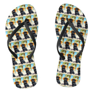 Tongs Affenpinscher sur la plage, cadeau d'été pour les