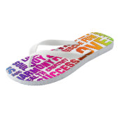 Tongs Affirmations de la vie FLEURS PUISSANCE 2 + votre  (Incliné)