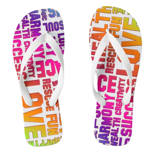 Tongs Affirmations de la vie FLEURS PUISSANCE 2 + votre  (Semelle)