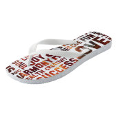 Tongs Affirmations de la vie FLEURS PUISSANCE 4 + votre  (Incliné)