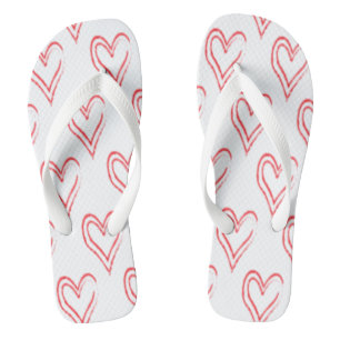 Tongs AIME tous les jours ! Amusants Été Red Hearts Flip