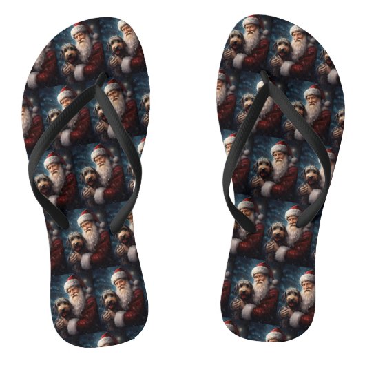 Tongs Airedale avec Noël Festif du Père Noël (Semelle)