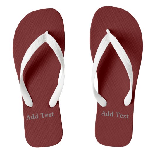 Tongs Ajouter du texte imprimé en blanc sangles larges S (Semelle)