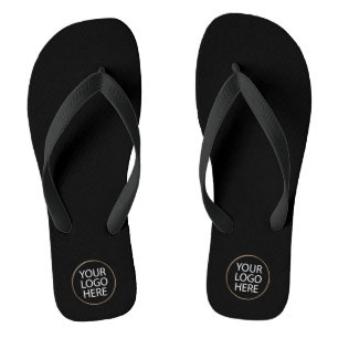 Tongs Ajouter votre logo professionnel personnalisé noir
