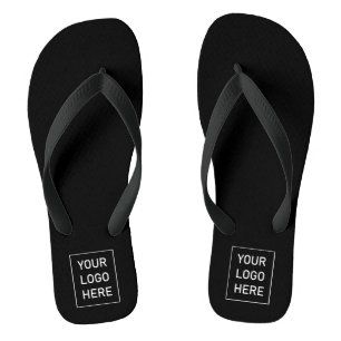 Tongs Ajouter votre logo professionnel personnalisé noir