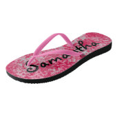 Tongs Ajouter votre prénom Couleur rose Abstraite (Incliné)