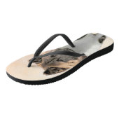 Tongs Akita Peinture - Cute Original Chien Art (Incliné)