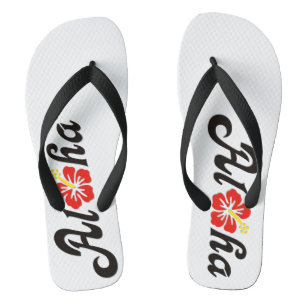 Tongs Aloha Hibiscus - plat design Hawaii + vos idées