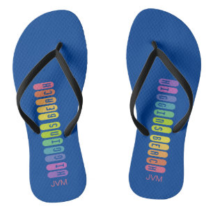 Tongs Amusant Arc-en-ciel Higgins Beach Motif Monogramme