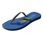 Tongs Amusant Arc-en-ciel Higgins Beach Motif Monogramme (Incliné)