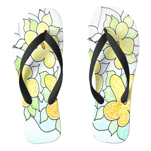 Tongs Amusant Floral Frais (Semelle)