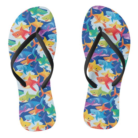Tongs Amusante fête de ballon d'anniversaire de requin a (Semelle)