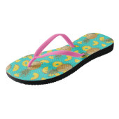 Tongs Ananas En Couleur Turquoise (Incliné)
