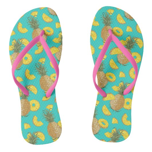 Tongs Ananas En Couleur Turquoise (Semelle)